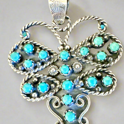 Snake Eyes Turquoise Dragonfly Pendant 2”
