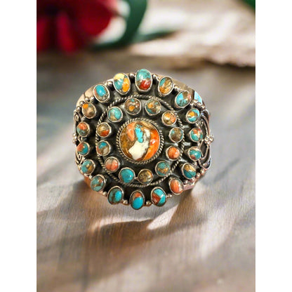 HUGE!!! Spiny Oyster Southwestern Cuff Bracelet Size 8+