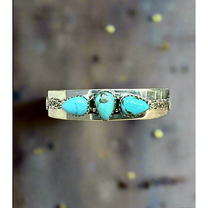 Arizona Turquoise Sterling Silver Cuff Bracelet Adjustable