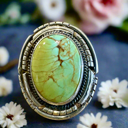 Mint Green Mohave Turquoise Sterling Ring Size 7