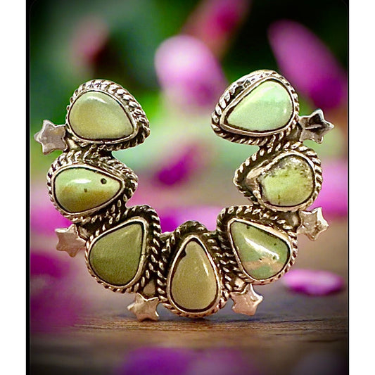 WOW!!! Palomino Turquoise Naja Sterling Silver Ring Size 10