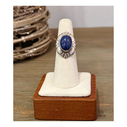 Antique Sterling Silver Lapis Ring by C. Sydney Smith Co. Size 6