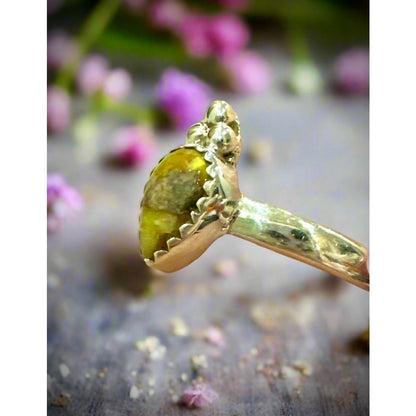Green Minimalist | Sonoran Gold Turquoise | Ring | 925 Sterling | Size 8.25