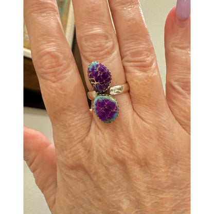 Purple Sea Sediment Jasper | 925 Sterling Silver Ring | Adjustable 4-9