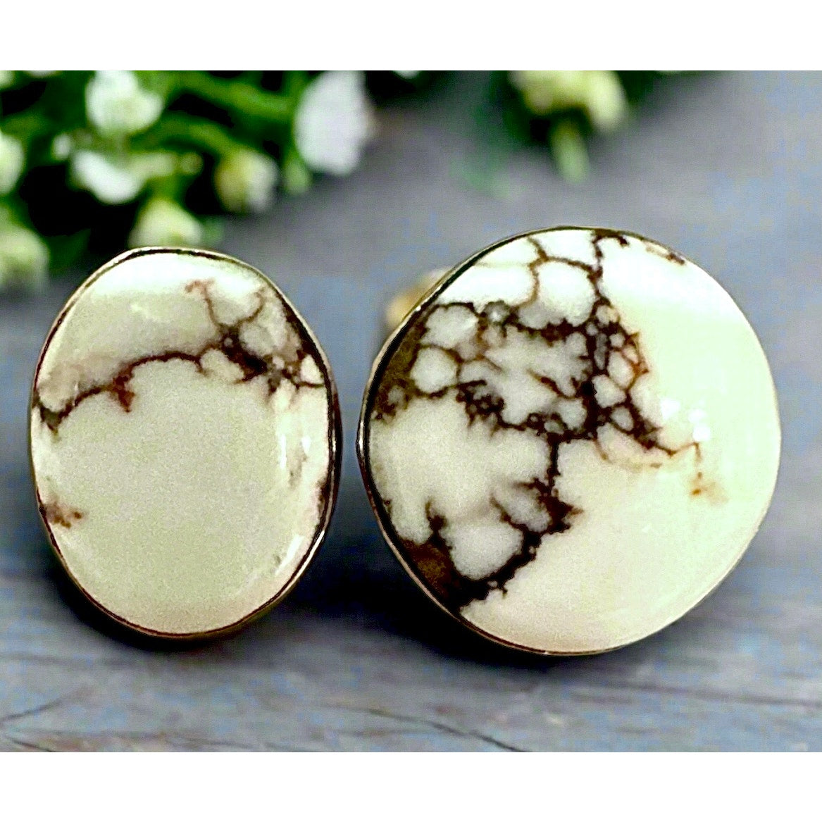 Wild Horse Jasper Round Oval Two Stone Ring Size 8+