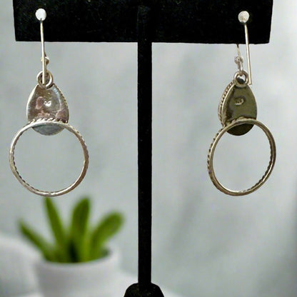 Orange Spiny Oyster Rope Design Hoop Dangle Earrings 2”