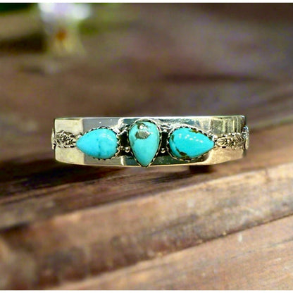 Arizona Turquoise Sterling Silver Cuff Bracelet Adjustable