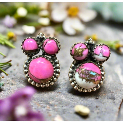 Cotton Candy Turquoise Sterling Silver Dangle Earrings .75”