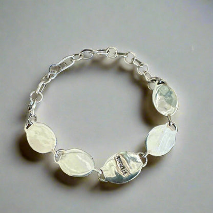 Turquoise Five Stone Sawtooth Sterling Silver Bracelet Adjustable 7”