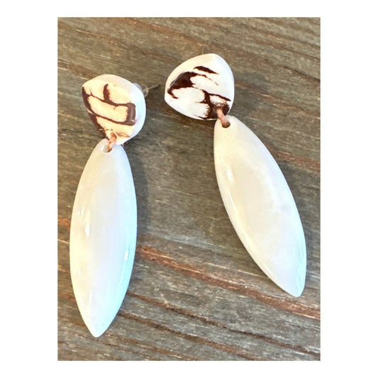 Handcrafted Fair Trade Tagua Nut Dangle Earrings - Made in Ecuador