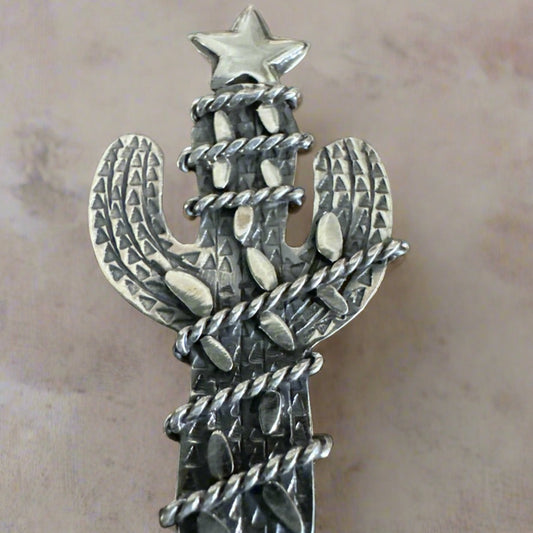 Southwestern Sterling Silver Cactus Pendant