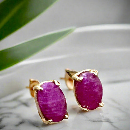 10k solid gold ruby earrings 1 carat earrings