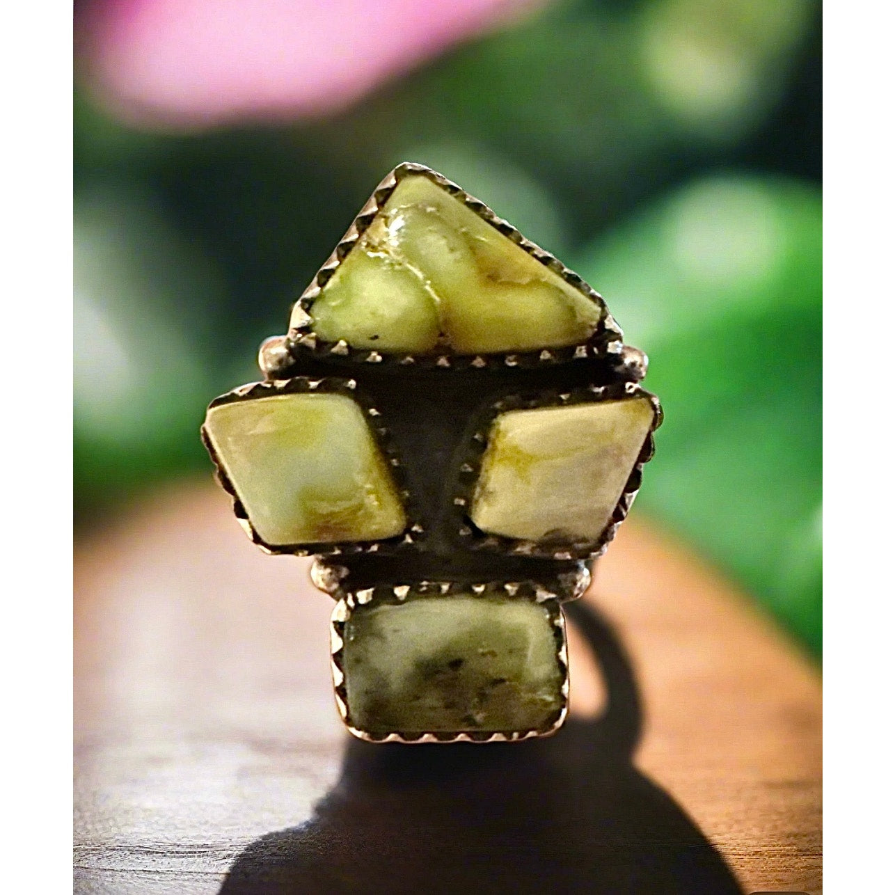 Palomino Turquoise Cluster Ring Adjustable 5-11