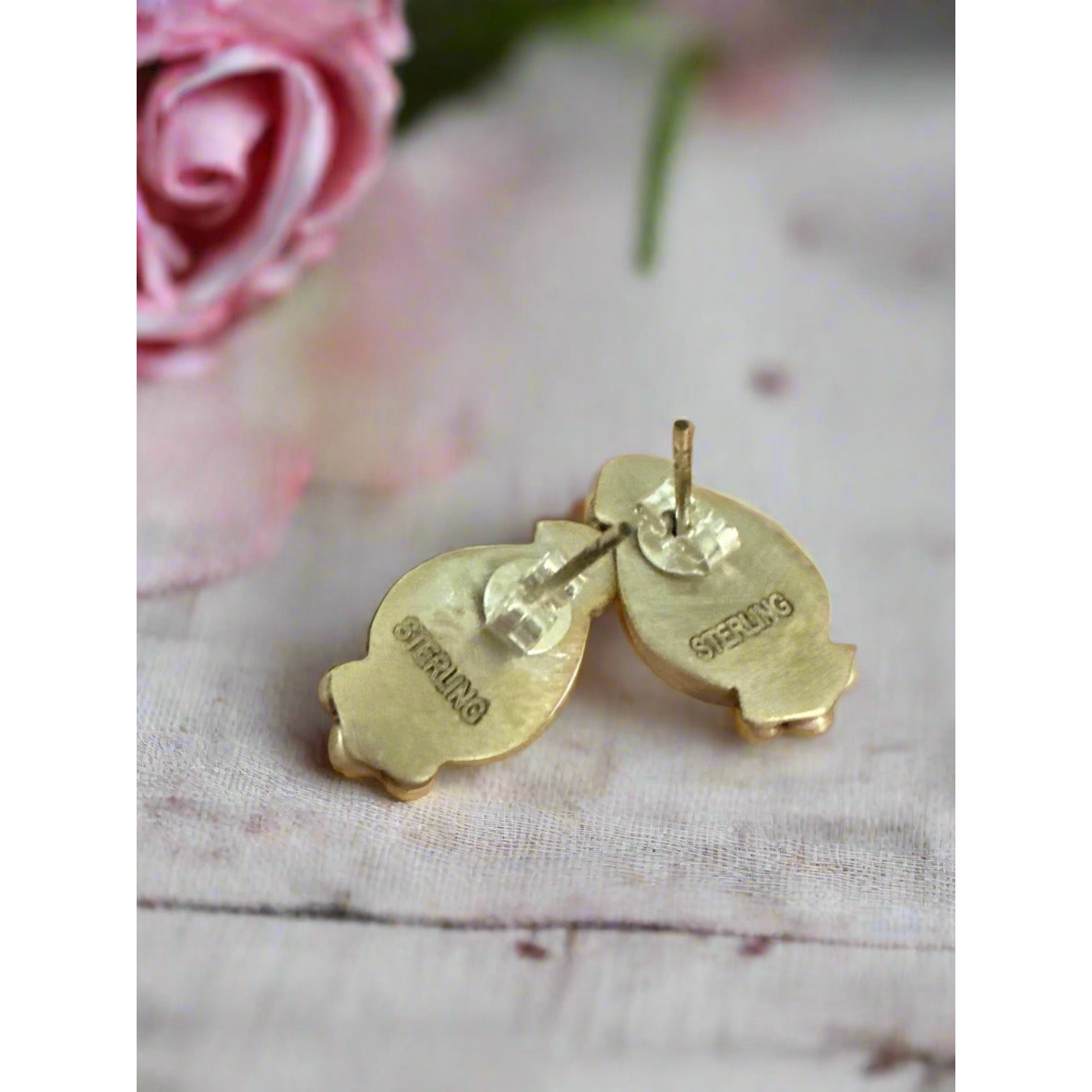 Carico LakeTurquoise Teardrop Pear Sterling Silver Stud Earrings