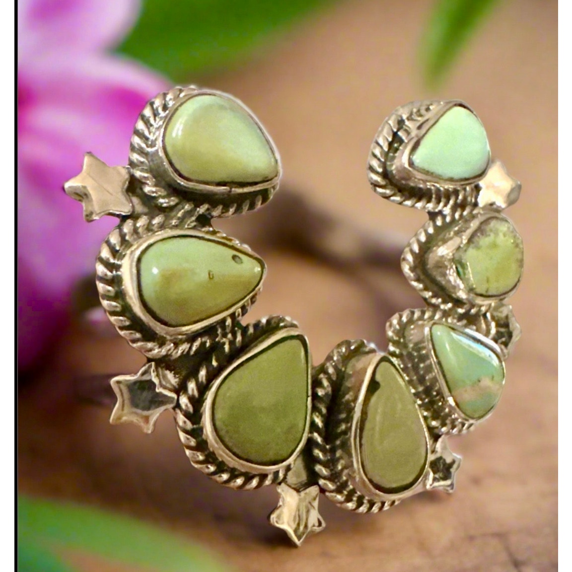 WOW!!! Palomino Turquoise Naja Sterling Silver Ring Size 10