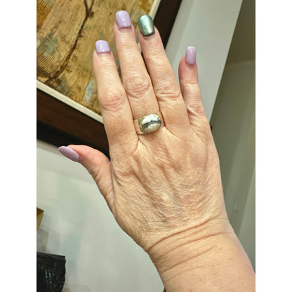 Dendritic Opal | Wide Band | Sterling Silver 925 | Band/Ring| Size 8