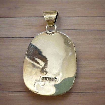 Spiny Oyster Cactus Wolf Moon Pendant Sterling Silver 1.5”