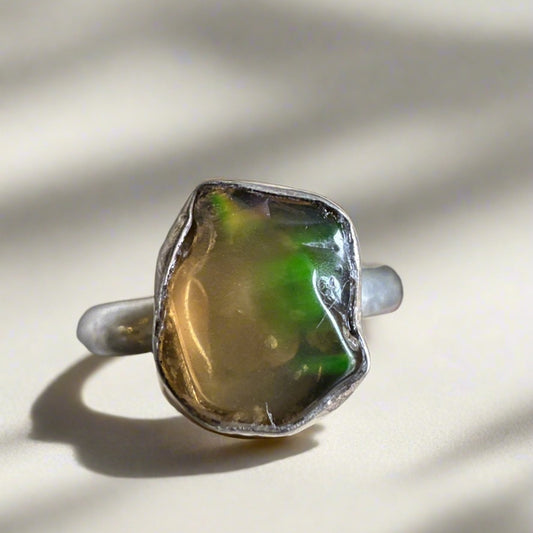 Rough Ethiopian .925 Sterling Silver Ring Size 8.5