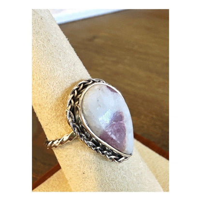Genuine Pink Rubelite 925 Sterling Silver Ring Size 7