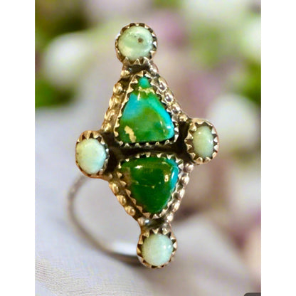 Sonoran Gold & Palomino Turquoise Sterling Silver Ring  Adjustable
