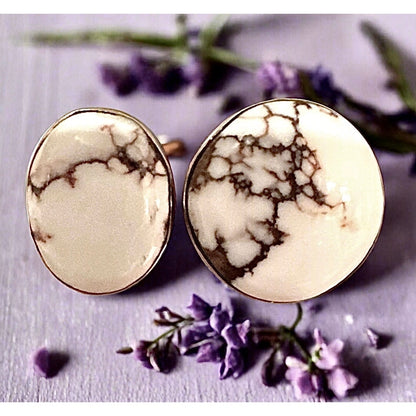 Wild Horse Jasper Round Oval Two Stone Ring Size 8+