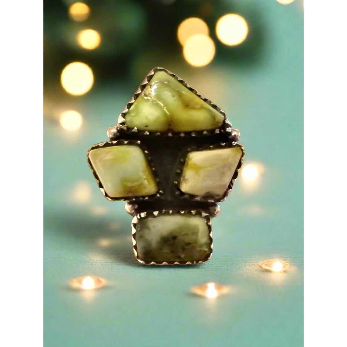 Palomino Turquoise Cluster Ring Adjustable 5-11