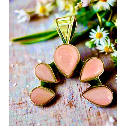 Mini Pink Conch Naja Pendant Sterling Silver Solid Back