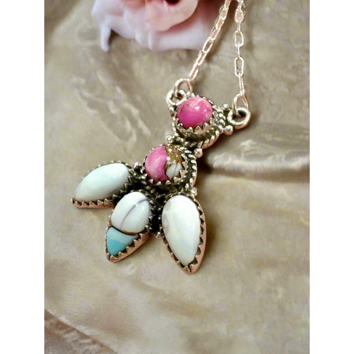 Cotton Candy Turquoise | Paperclip Necklace | 925 18-20”