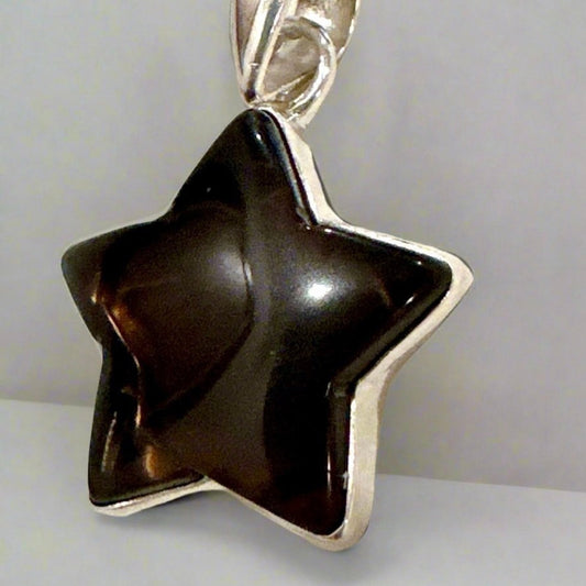 SET: Rare Smoky Quartz Star Pendant & Ring Set.