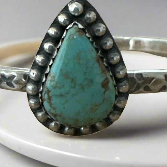 Natural Blue/Green Turquoise southwestern tough bracelet .925 Sterling