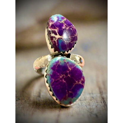 Purple Sea Sediment Jasper | 925 Sterling Silver Ring | Adjustable 4-9
