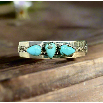 Arizona Turquoise Cuff Bracelet Sterling Silver Adjustsble