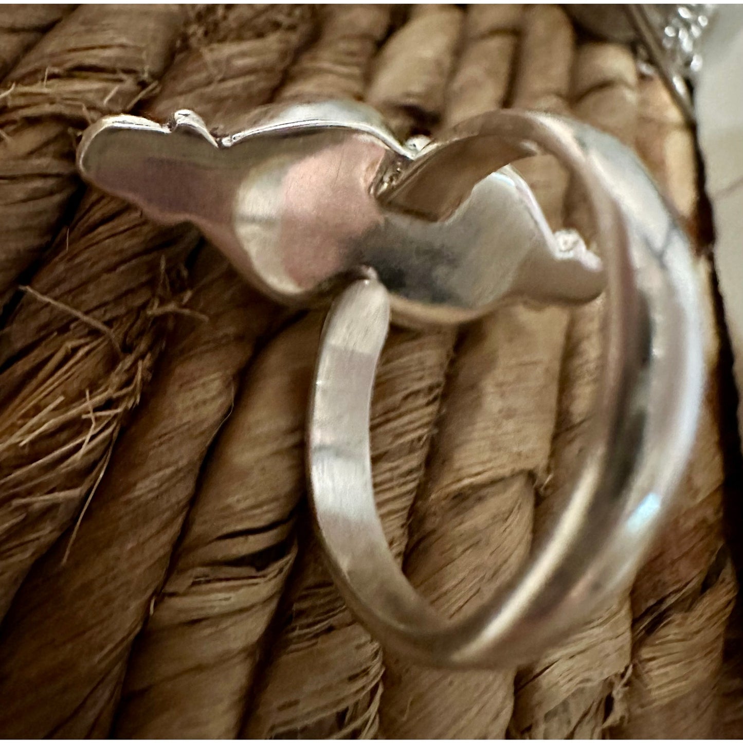 Spiny Oyster Two Stone 3D Heart Sterling Silver Ring Size 5-10