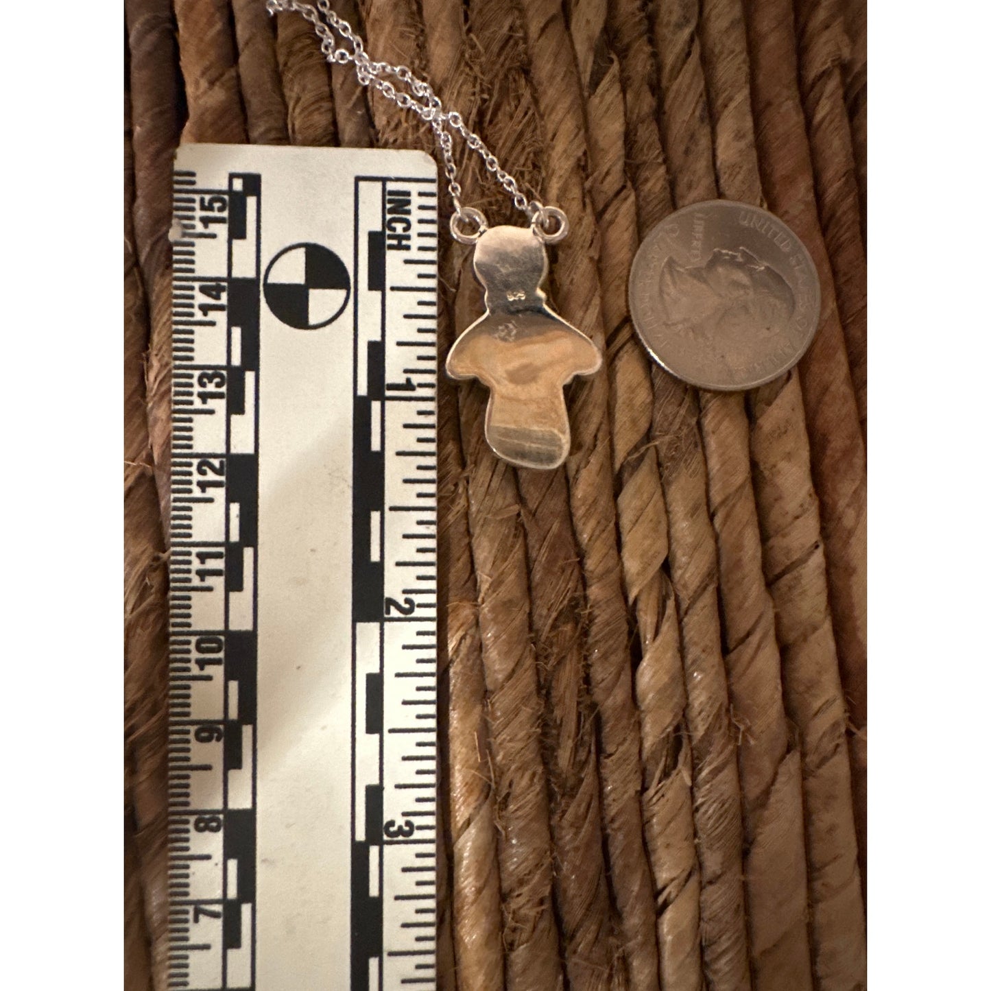 Sonoran Gold Turquoise Sterling Silver Pendant 18” Adjustable