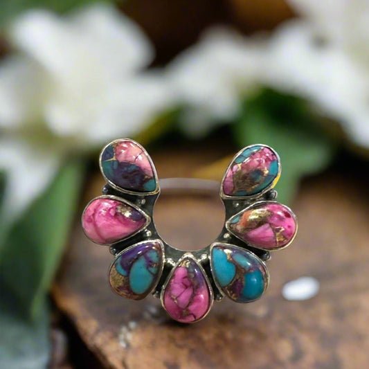 Spiny Oyster Southwestern Native American Style Naja Ring Size 7