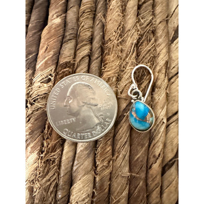 Ice Blue Dahlia Tear Drop Pear Shape Sterling Dangle Earrings