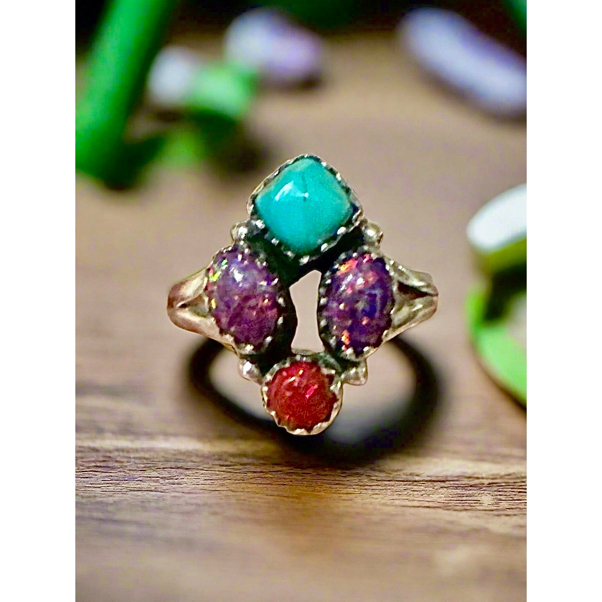 Kingman Turquoise | Balloon Opal | Sterling | Size 6