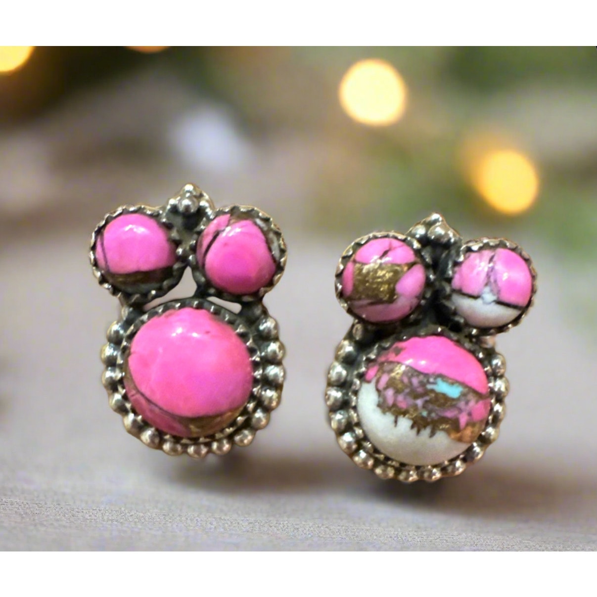 Cotton Candy Turquoise Sterling Silver Dangle Earrings .75”