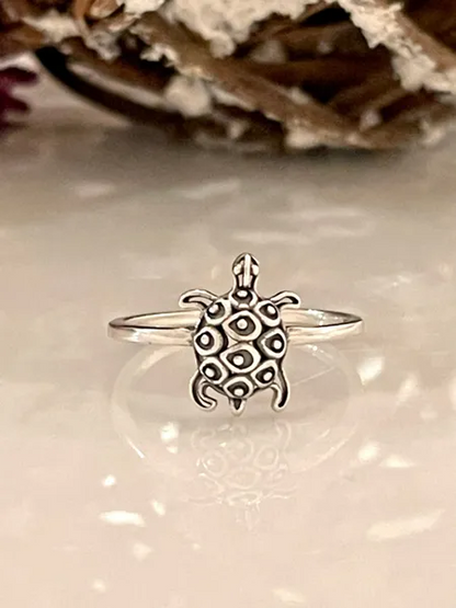 Turtle Band Plain Ring 925 Sterling Silver