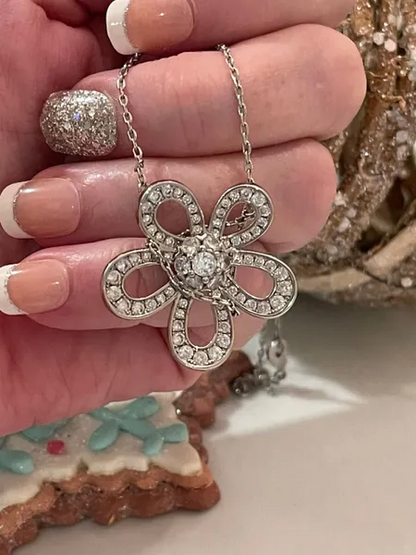 CZ flower Necklace SS 18”