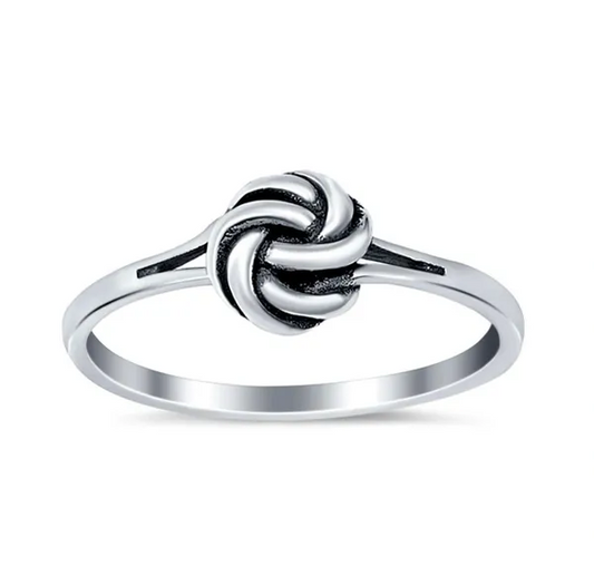 Oxidized Knot Ring Band 925 Sterling Silver (7mm)