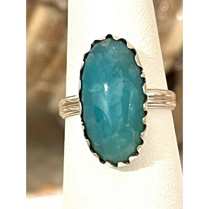 Natural Paraiba Amazonite 925 Sterling Silver Ring