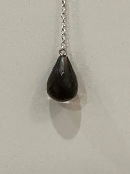 Natural Pearl & smoky Quartz drop necklace