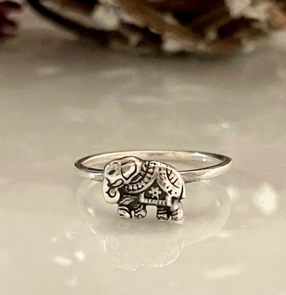 Oxidized Elephant 925 sterling silver ring or thumb ring