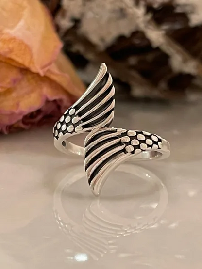 Mermaid tail oxidized band Solid 925 solid silver ring or thumb ring