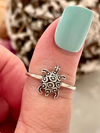 Turtle Band Plain Ring 925 Sterling Silver